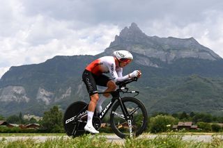 COMBLOUX FRANCE JULY 18 Alexis Renard of France and Team Cofidis sprints during the stage sixteen of the 110th Tour de France 2023 a 224km individual climbing time trial stage from Passy to Combloux 974m UCIWT on July 18 2023 in Combloux France Photo by Tim de WaeleGetty Images