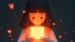 Freepik interview; a cartoon girl looks at a lamp