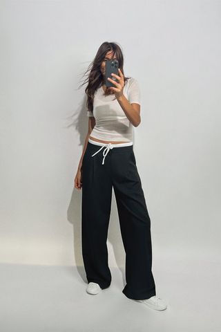 Zara, Wide-Leg Drawstring Trousers