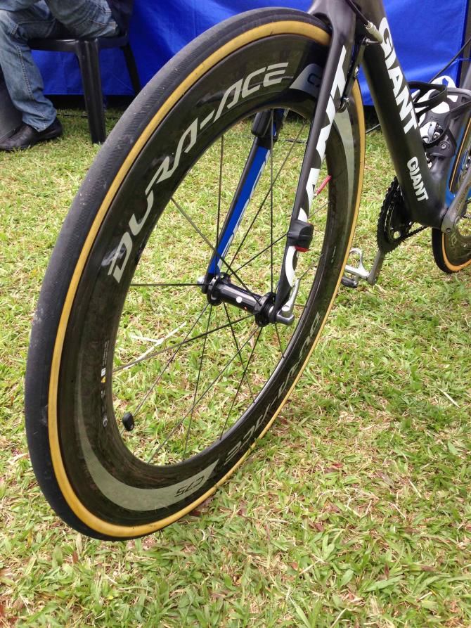 Shimano's 75mm Dura-Ace wheels were perfect for the near-pancake flat stage