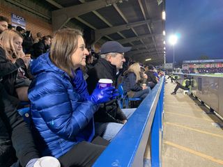 Laura and Tom Ricketts watching a Chelsea Women's Super League game