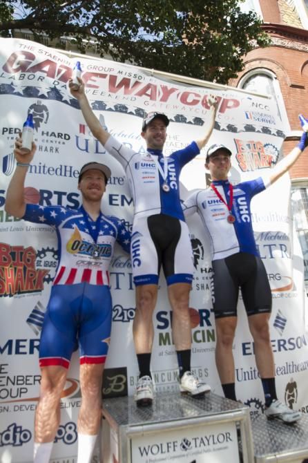 The men's overall podium