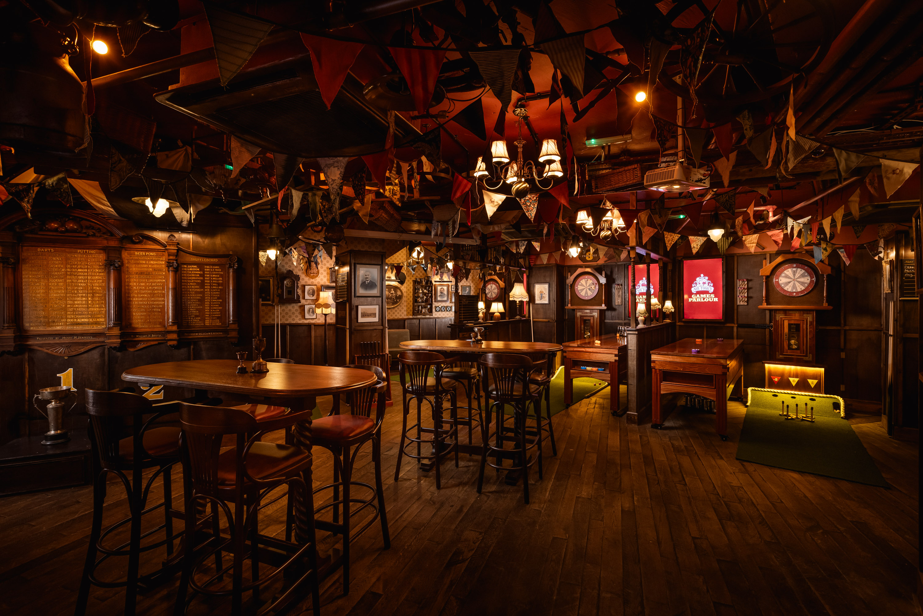 an image of the interiors of the Games Parlous at Mr Fogg's City Tavern