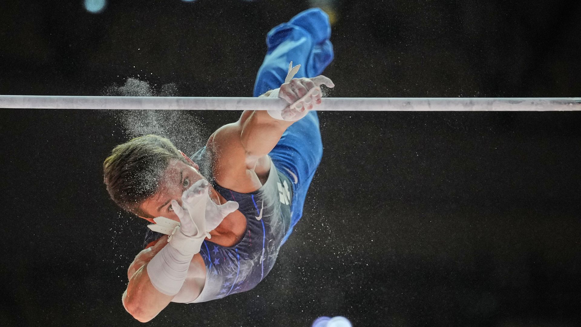 
                                U.S. athlete Brody Malone competes in the Artistic Gymnastics World Championships in Jakarta, Indonesia
                            