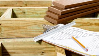 Decking plans and decking boards on decking frame