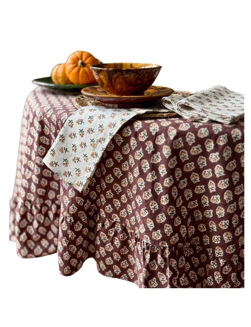 Chocolate Ditsy Tablecloth