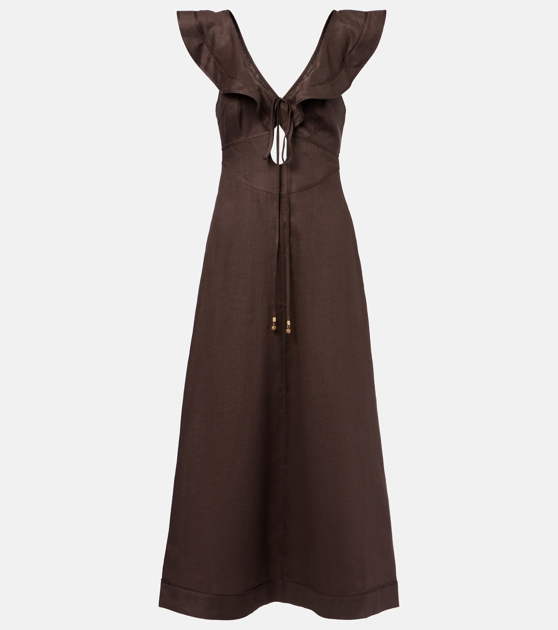Zimmermann, Rhiannon Ruffled Linen Midi Dress