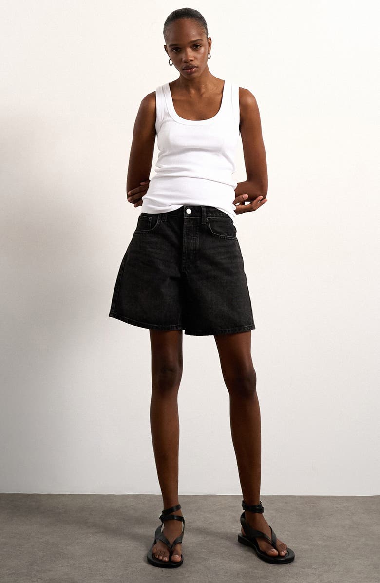 Editor Relaxed Mid Thigh Denim Shorts