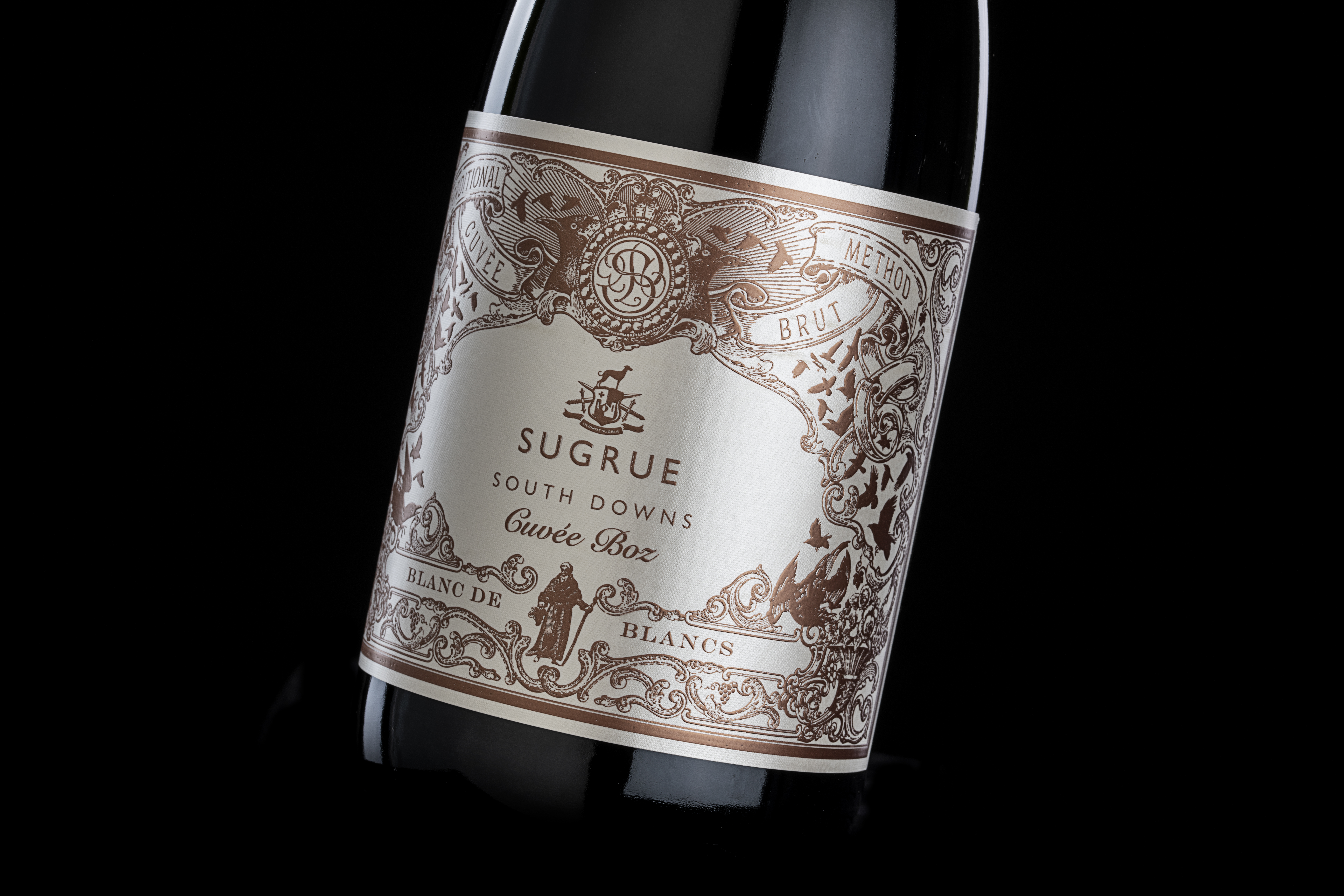 A close-up photograph of a wine bottle label