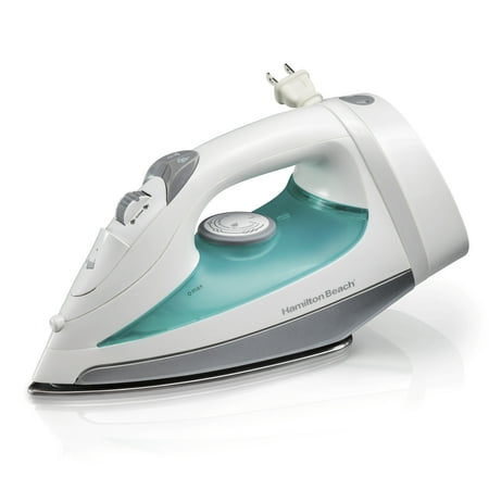 Hamilton Beach Retractable Cord Steam Iron, Stainless Steel Soleplate, 1200w, White