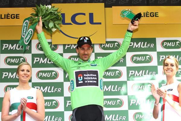 Cancellara also earned the green jersey