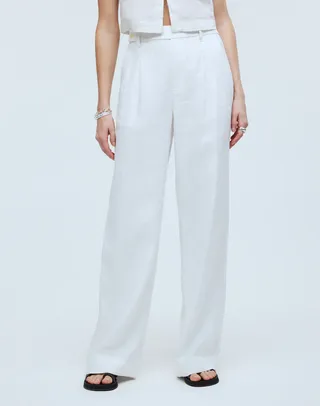 Madewell, Harlow Hose mit weitem Bein aus 100 % Leinen