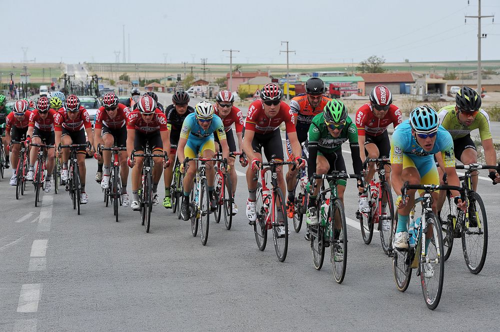 The peloton in action during stage 3 at the Tour of Turkey.