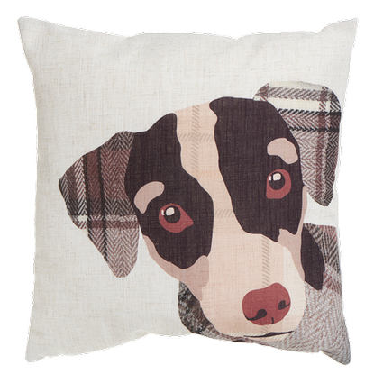 cushion with dog face print