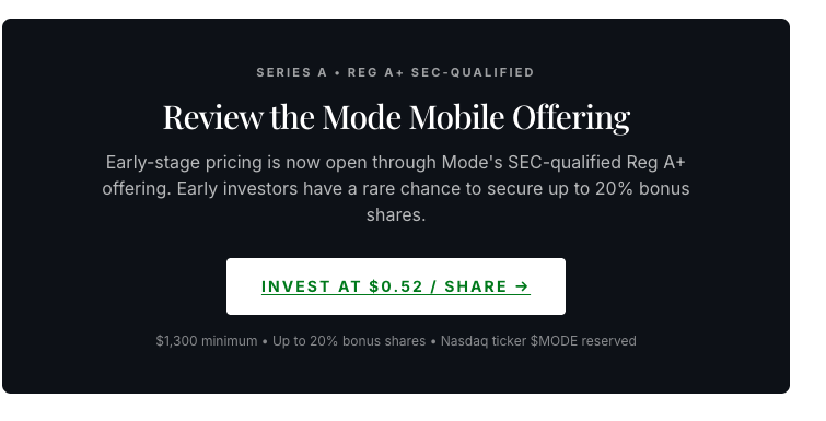 Graphic to review the mode mobile offering