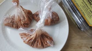 homemade gels in plastic bags