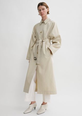 Tumbled Cotton Silk Trench Sand