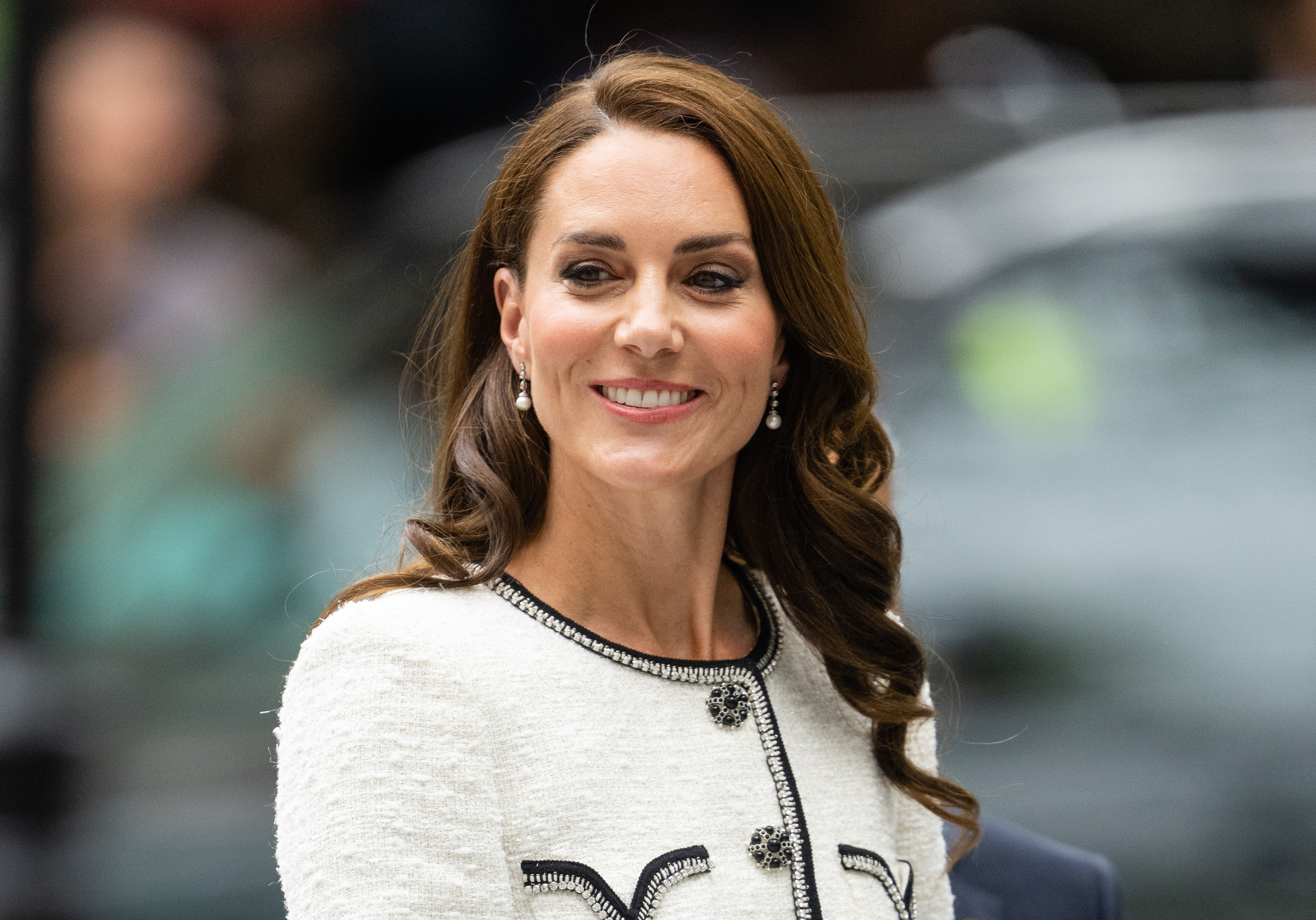 Princess Kate wearing Heavenly London earrings at the National Portrait Gallery Reopening on June 20, 2023 in London, England