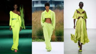 Models wearing lime on catwalk