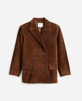 Alexa Chung for adewell, Double-Breasted Blazer in Suede