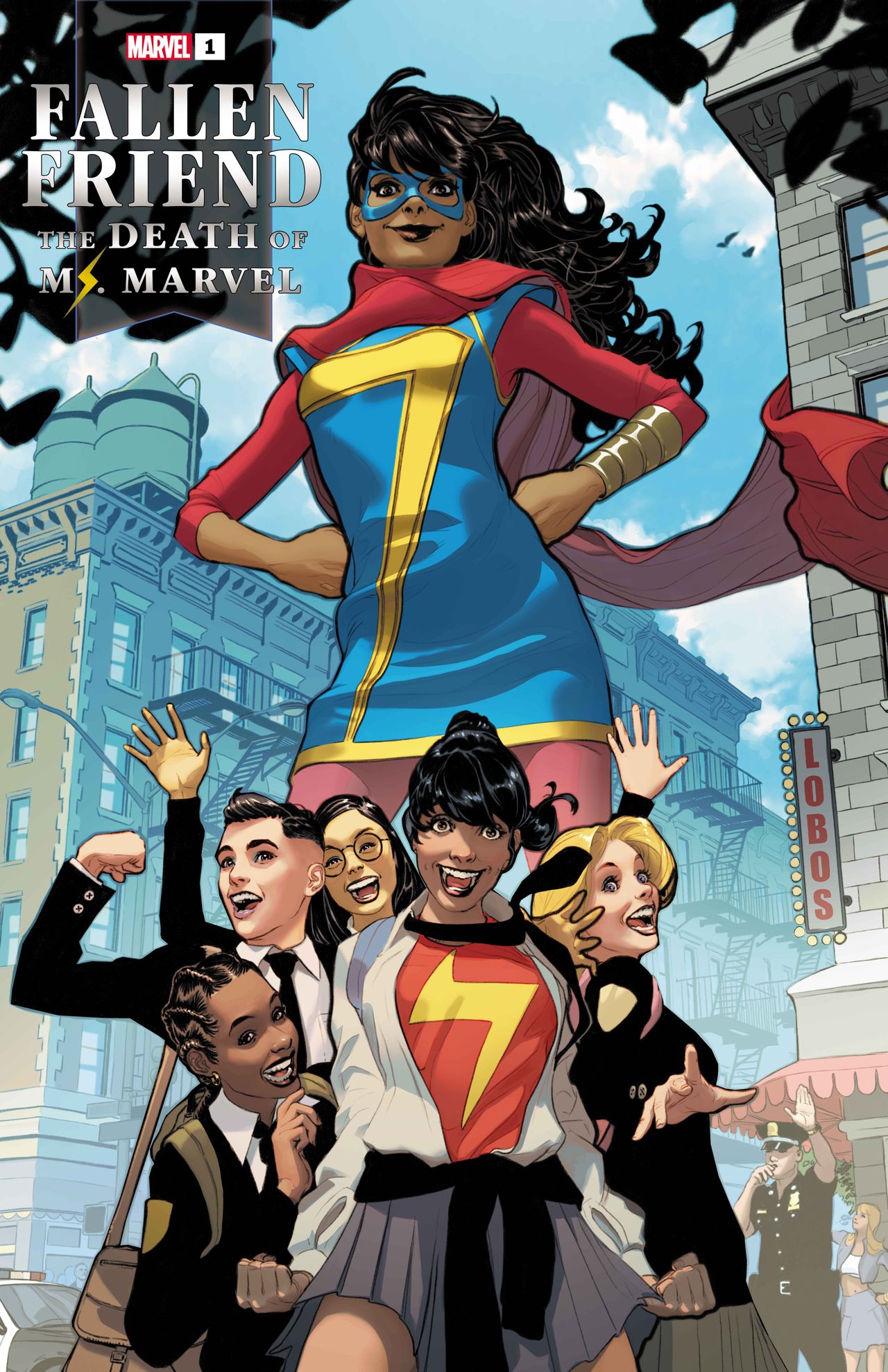 The covers for Fallen Friend: The Death of Ms. Marvel #1.