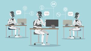 Robot chatbot employees in a call centre powered by AI