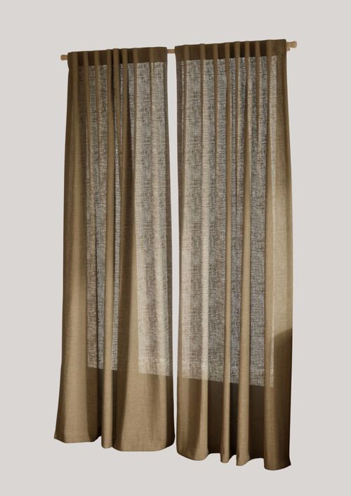 Cotton Linen Blend Sheer Curtains
