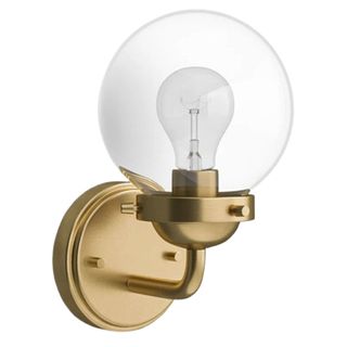 brass globe wall light