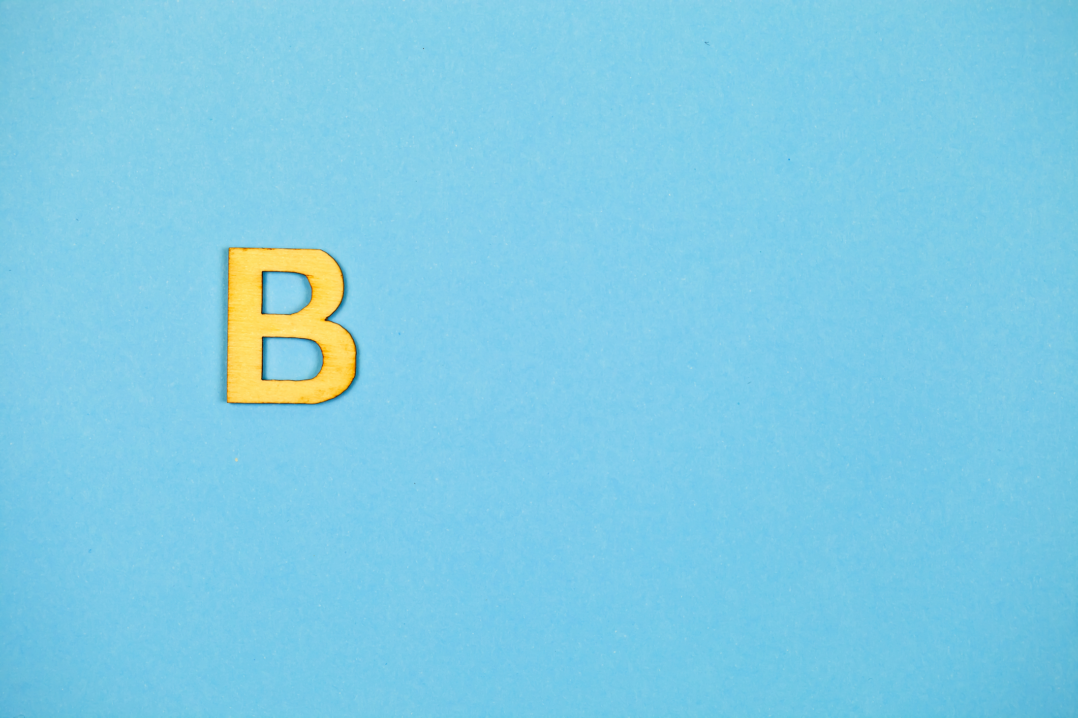 Letter B on blue background