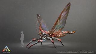 The rhyniognatha, a large winged insect.