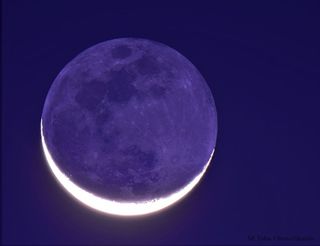 Taken from Esfahan, Iran, planet Earth, this image captures Earthshine, light from Earth illuminating the Moon's night side. An observer on the Moon looking our way at the same moment would have seen a brilliantly lit, nearly full Earth. Image released Oct. 17, 2012.