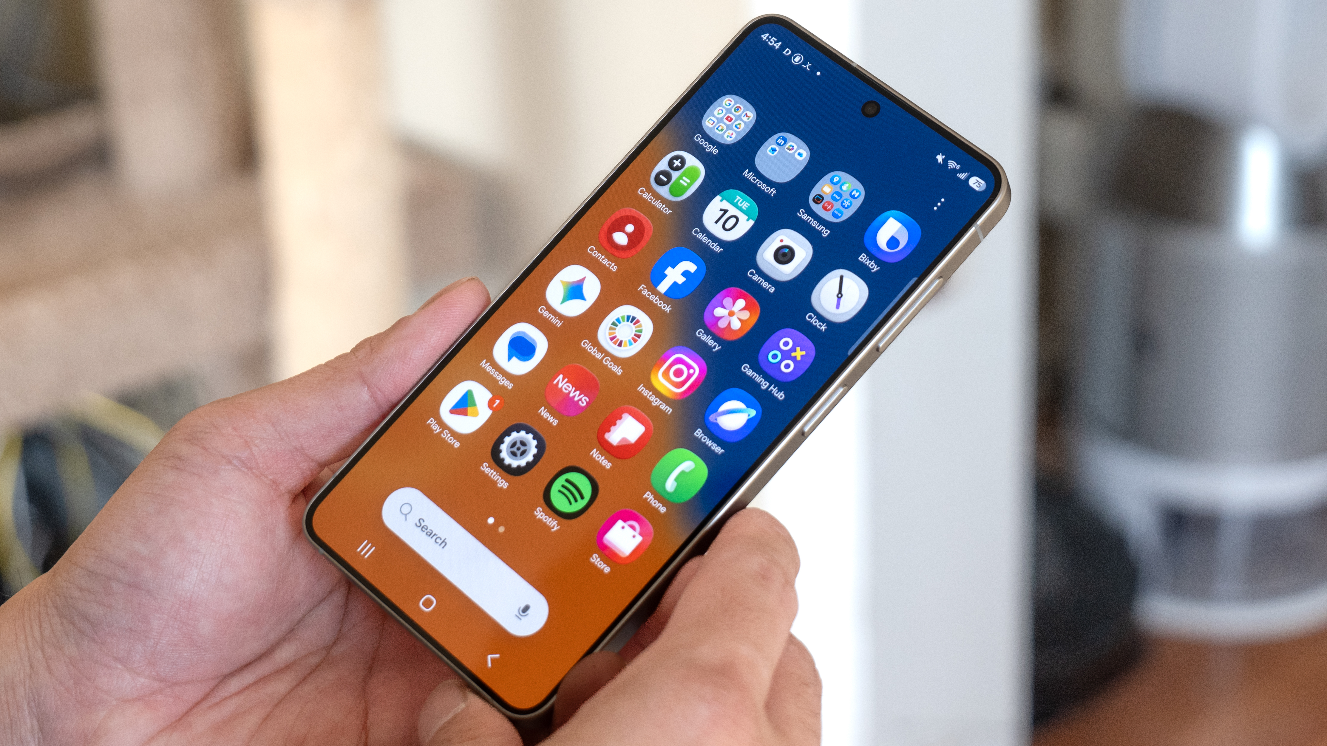 Samsung Galaxy S26 held in the hand.