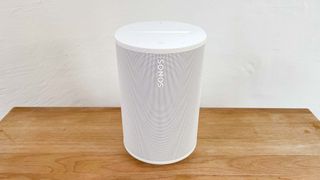 Sonos Era 100 in white on a kitchen worktop