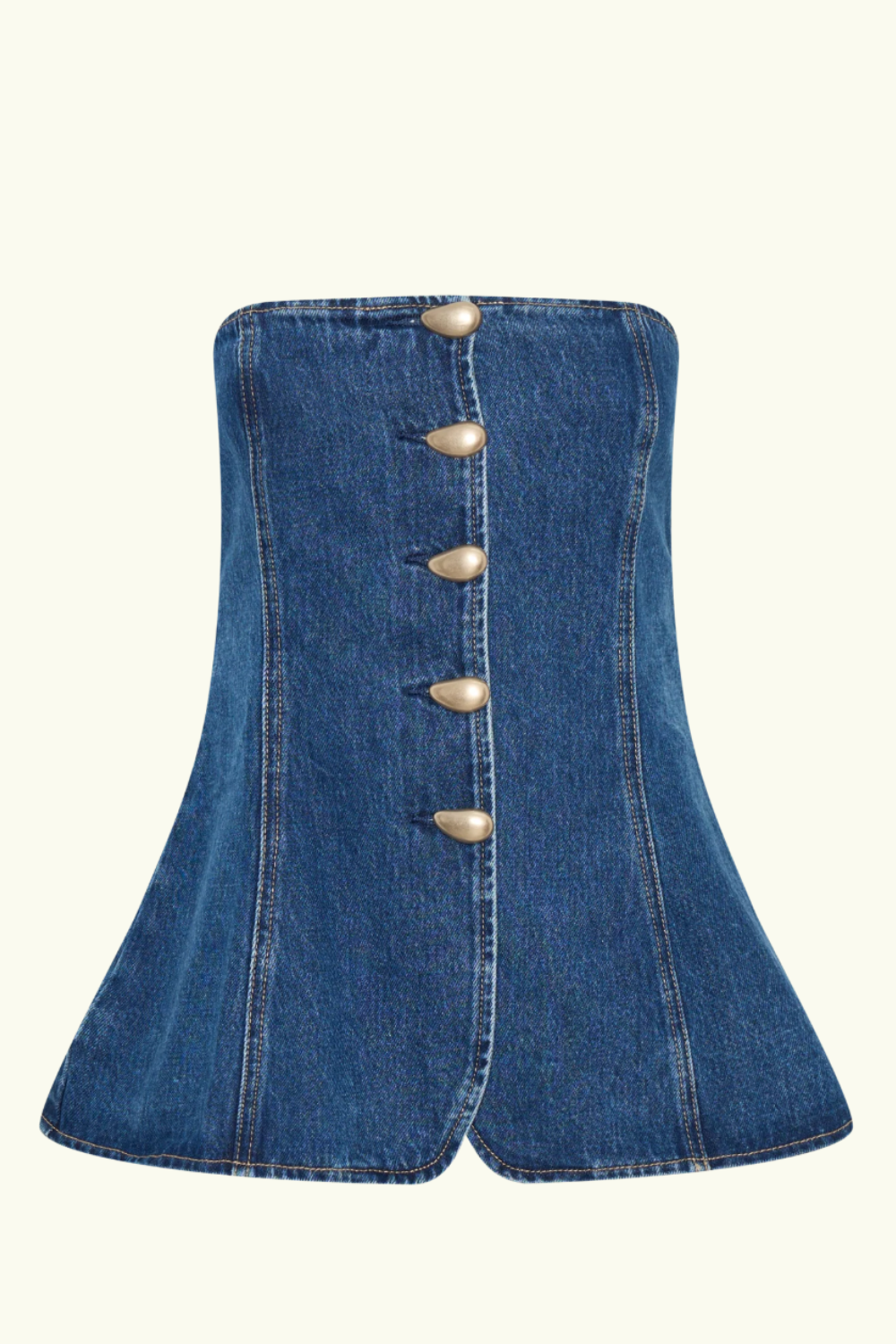 Meshki, Lennox Strapless Long Line Button Top 
