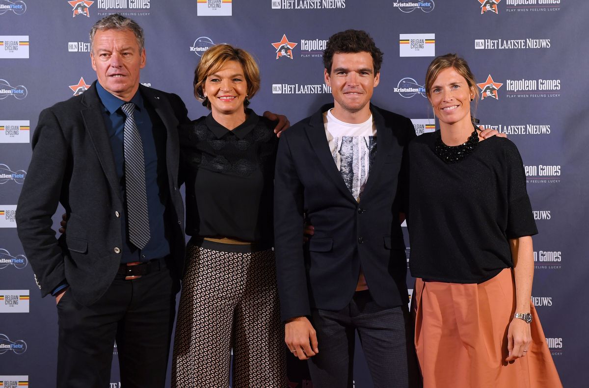 Greg Van Avermaet with wife Ellen and his parents