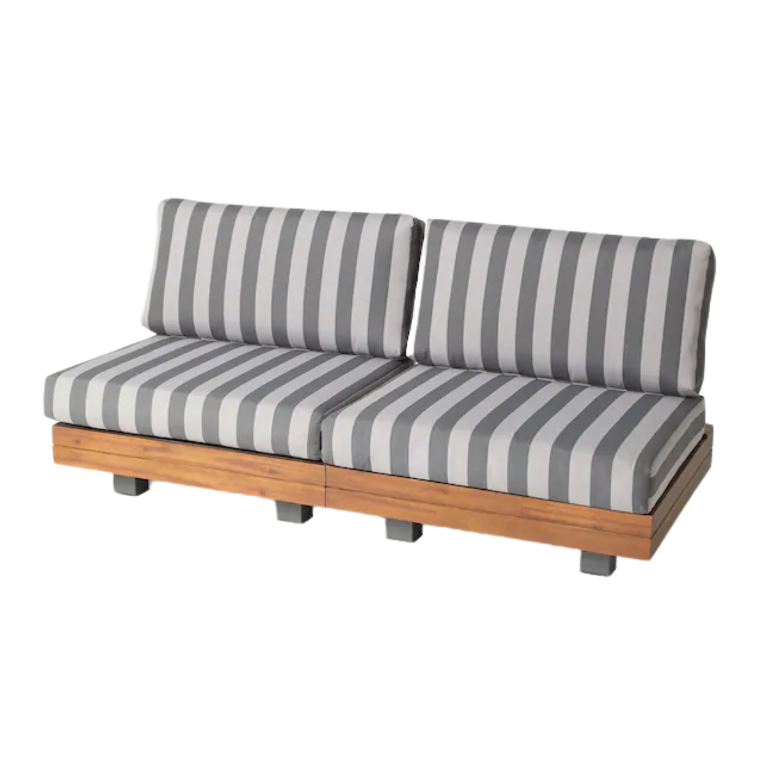 Made.com Grey Stripe Avarna Garden 2 Seater Sofa