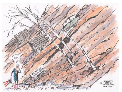 Editorial cartoon Washington mudslide