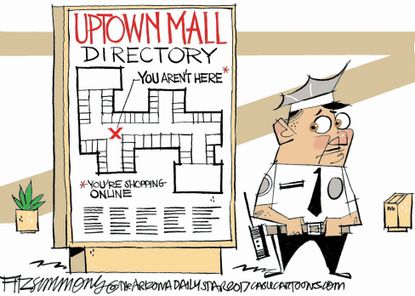 Editorial Cartoon U.S. Malls closing retail stores online shopping