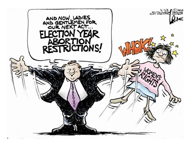 Political cartoon abortion restrictions