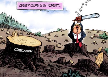 Political cartoon U.S. 2016 election Donald Trump conservative GOP