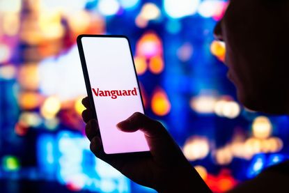vanguard logo on smartphone