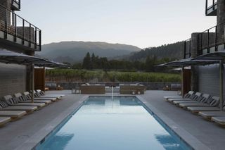 The swimming pool at Las Alcobas winery hotel, Napa Valley, USA