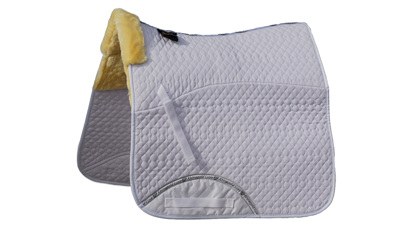 Rhinegold half faux-fur lined dressage saddle pad