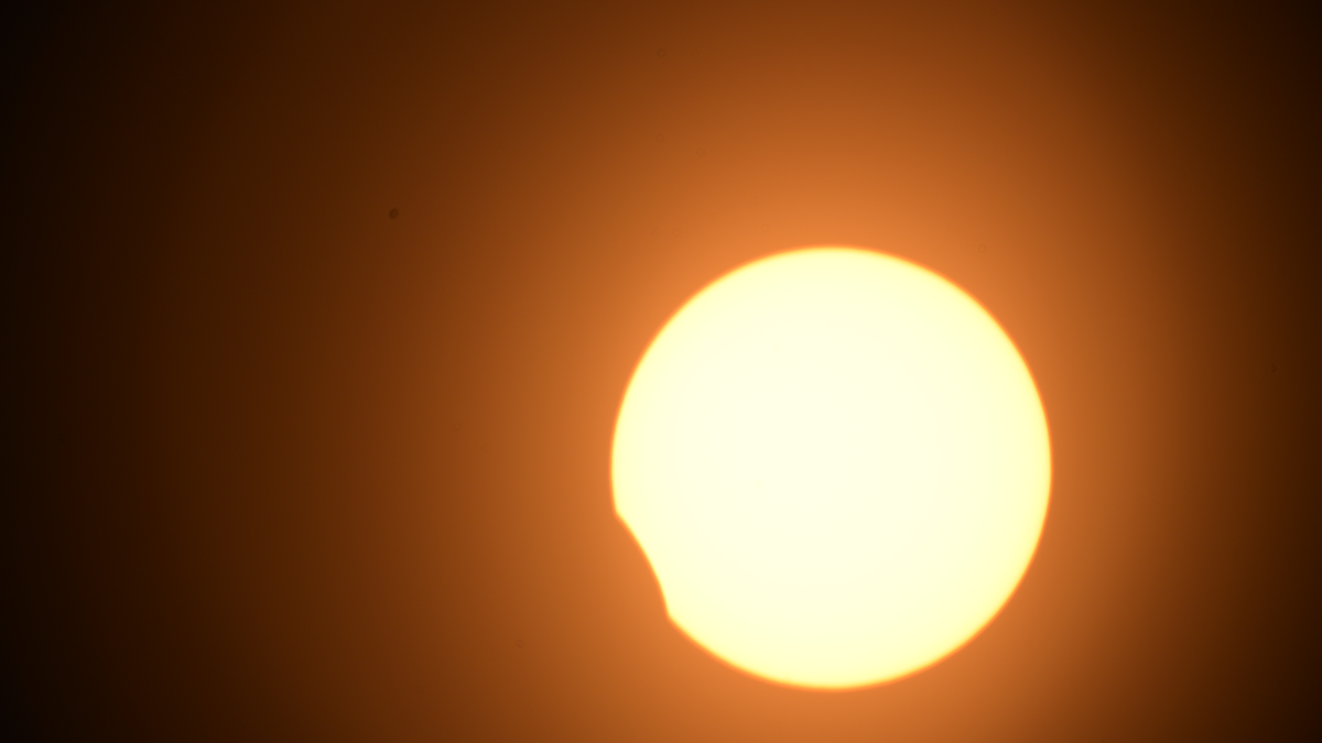 The partial solar eclipse of April 30, 2022, as seen from Vi&ntilde;a del Mar, Chile.