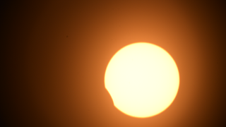 Делимично помрачење Сунца 30. априла 2022, како се види из Виња дел Мар, Чиле.