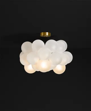 Semi-Flush Frosted Bubble Chandelier