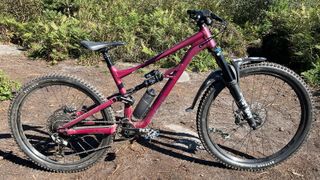 Specialized Status 140 bike on a trail