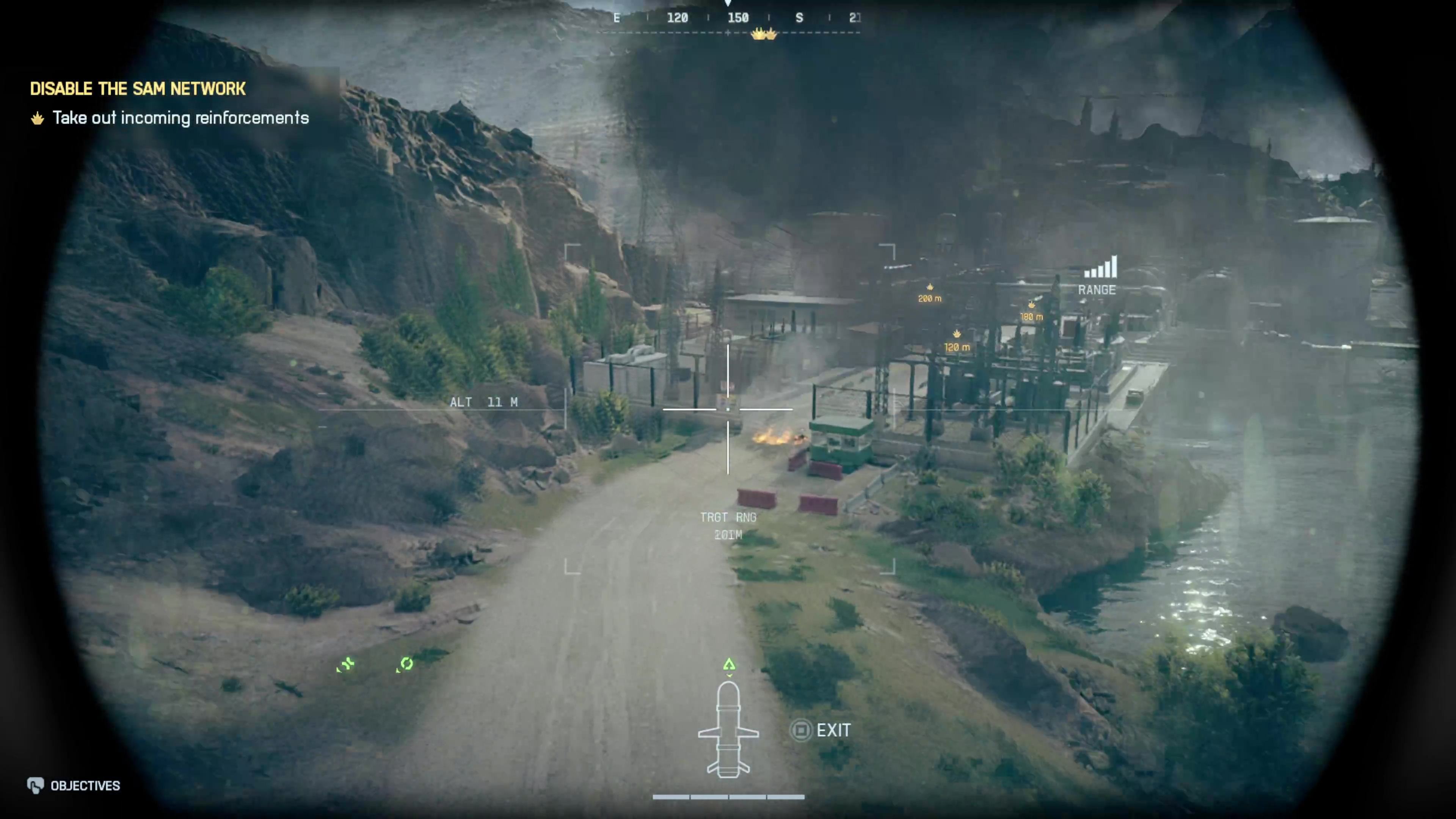 A player controls a guided missile towards a convoy of vehicles in Battlefield 6 single player