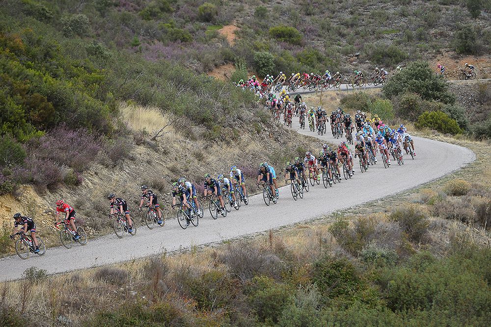 The peloton in action during stage 18.