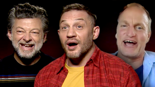 Tom Hardy, Andy Serkis and Woody Harrelson in Venom: Let There Be Carnage Interview